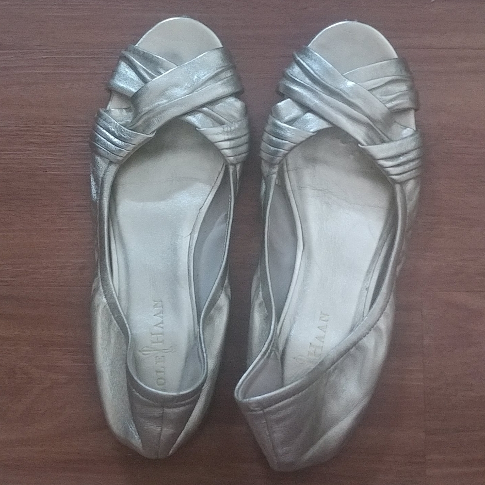 Cole haan gold metallic flats